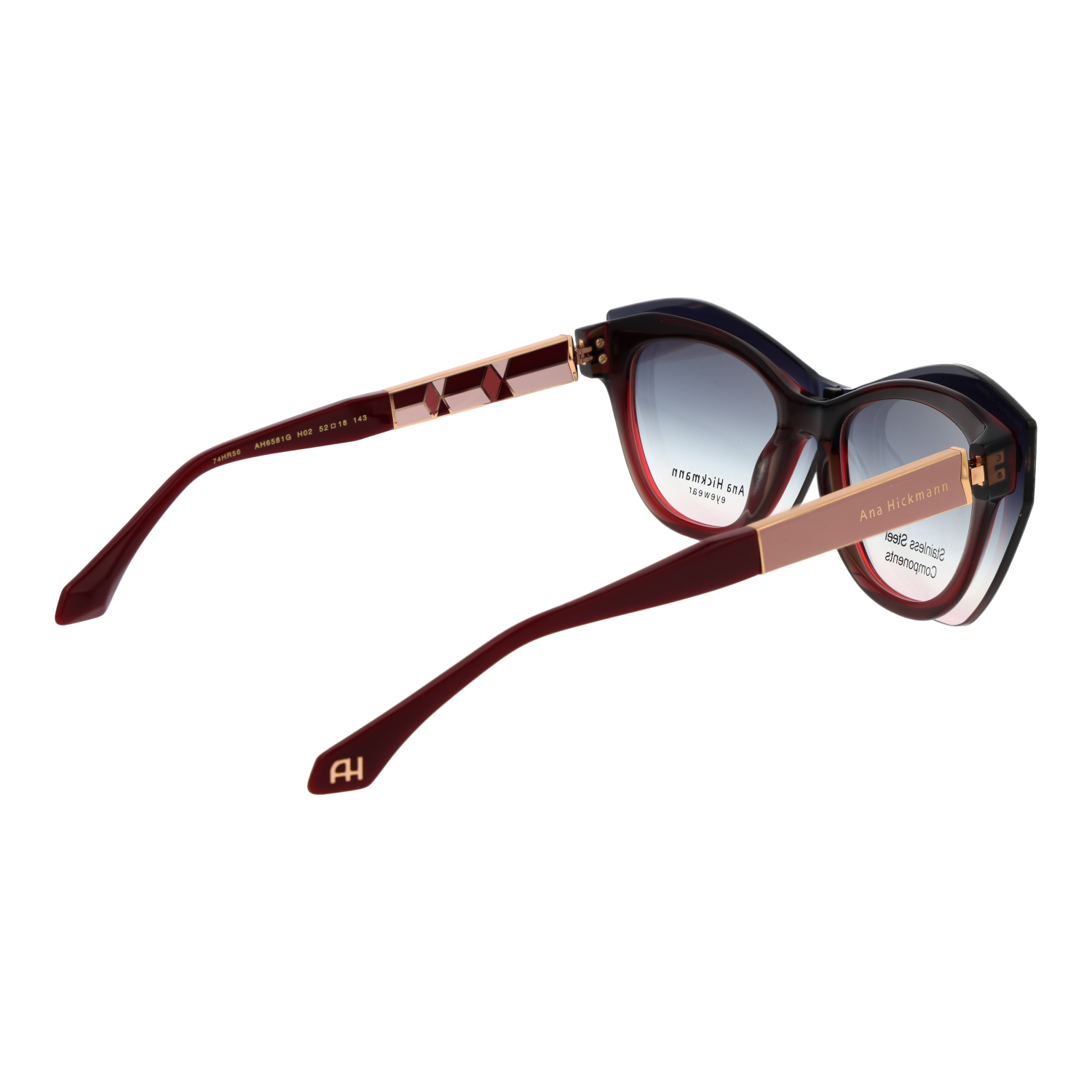 Ana Hickmann Optical Frame AH6581G H02 52 & Sunglasses Clip AH6581G H02G 52